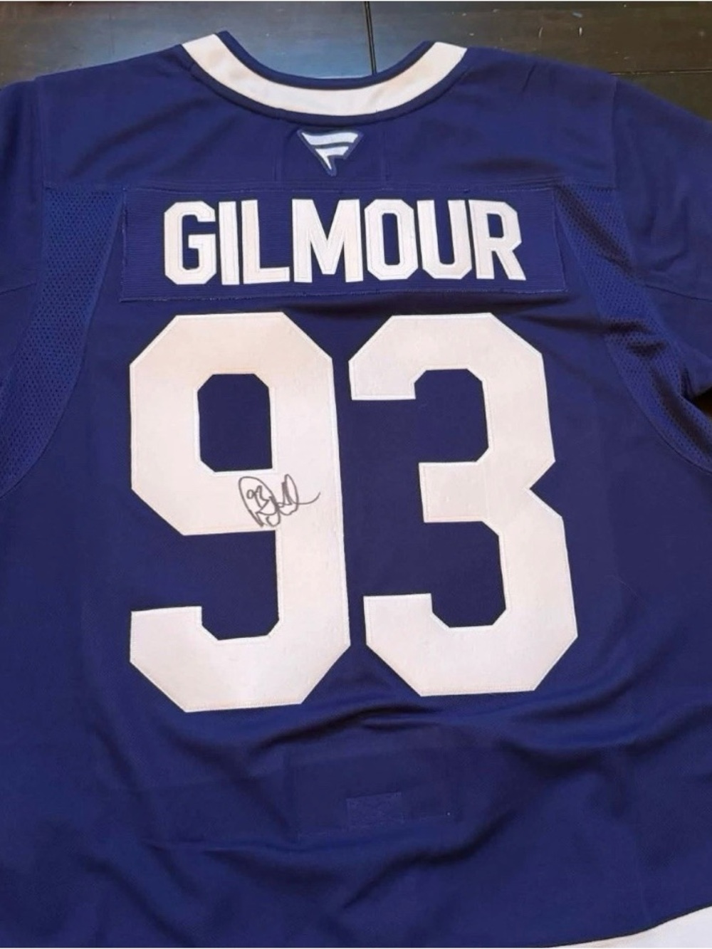 Signed NHL Doug Gilmore Hockey Captain Jersey with White Number 93